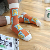 CHAOZHU New Arrival Cool Skateboard Hip Hop Dots Stripes Patchwork Pattern Fashion Brand Happy Socks Men Boys Male