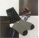 CHAOZHU New Arrival Cool Skateboard Hip Hop Dots Stripes Patchwork Pattern Fashion Brand Happy Socks Men Boys Male