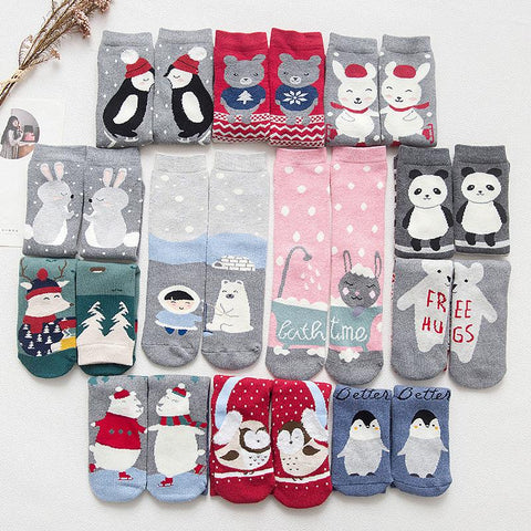 2018 New Cartoon Animal Paradise Women Thick Cute Funny Happy Art Christmas Socks High Quality Kawaii Female Spring Summer