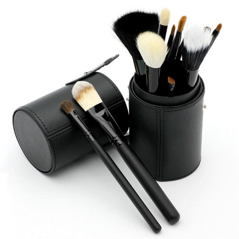 Portable PU Leather Empty Cosmetic Cup Case Travel Makeup Brush Pen Holder Empty Storage Box Organizer Storage Make Up Tools