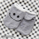 1 Pair Lytwtw's Baby Floor Boys Girls Kids Children Cute Smile Infant Cotton Anti-Skid Toddlers Slippers Socks Striped