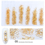 1 Pack Mixed 3D DIY Hollow Metal Frame Nail Art Decorations Gold Rivet Manicure Accessories DIY Shell Slider Nail Studs CH698