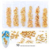 1 Pack Mixed 3D DIY Hollow Metal Frame Nail Art Decorations Gold Rivet Manicure Accessories DIY Shell Slider Nail Studs CH698