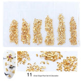 1 Pack Mixed 3D DIY Hollow Metal Frame Nail Art Decorations Gold Rivet Manicure Accessories DIY Shell Slider Nail Studs CH698