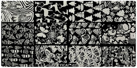 YICAIRE 1Pc Geometric Peacock Image Stamping Template Stencils For Nails, Reusable Rhombus Nail Art Template Manicure Plate 435Q