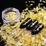 90pcs/Set 3D Snowflakes Gold Metal Slices Nail Art Sequins Christmas Decorations Nail Polish Thin Sticker Designs Manicure TR889