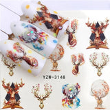 LCJ 1PC Nail Stickers Water Decal Animal Flower Plant Pattern 3D Manicure Sticker Nail Art Decoration