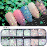 1 Case Nail Glitter Mermaid Powder Flakes Shiny Round Hexagon Holographic Paillette Sequins Nail Art Decoration Manicure BEA08