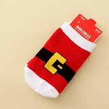 2018 Christmas Themed Children Pure Cotton Cartoon Jacquard Socks Red Christmas Baby Socks Absorb Sweat Permeability Socks